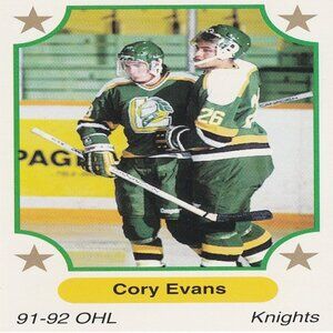 Cory Evans - 1991 7th Inning Sketch "Tomorrow's Stars Today" Hockey Card